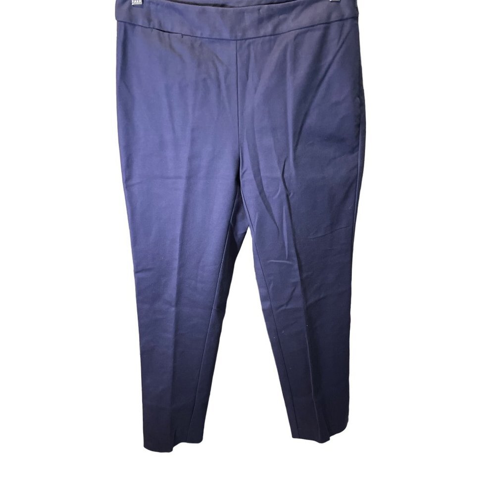 Peck and Peck Blue Flat Front Side Zip Ankle Length Dress Pants Sz 10